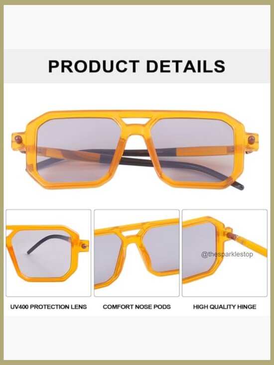 Vintage Square Sunglasses UV400 Protection Geometric Classic Frame Retro Shades